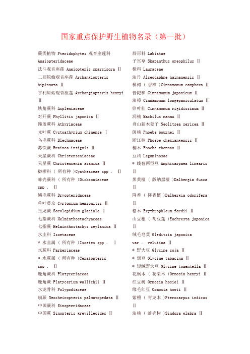 国家重点保护野生植物名录