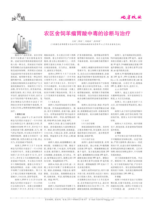 农区舍饲羊瘤胃酸中毒的诊断与治疗
