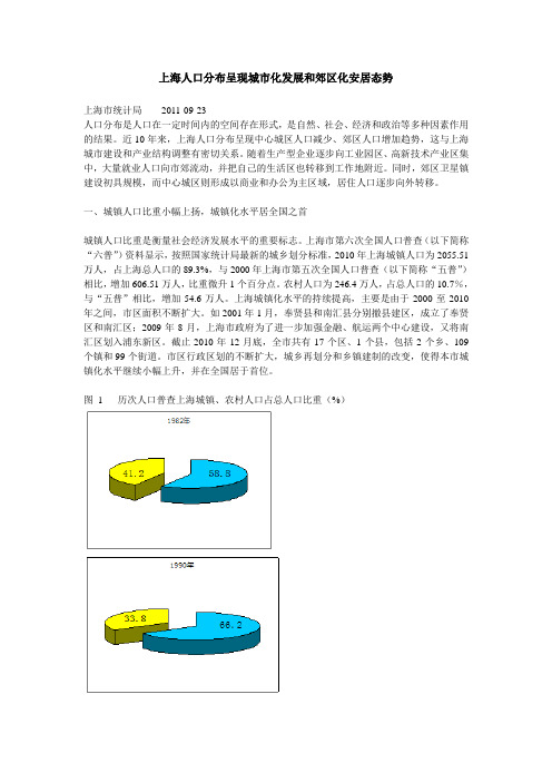 上海人口分布呈现城市化发展和郊区化安居态势