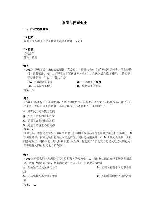 中国古代商业发展史