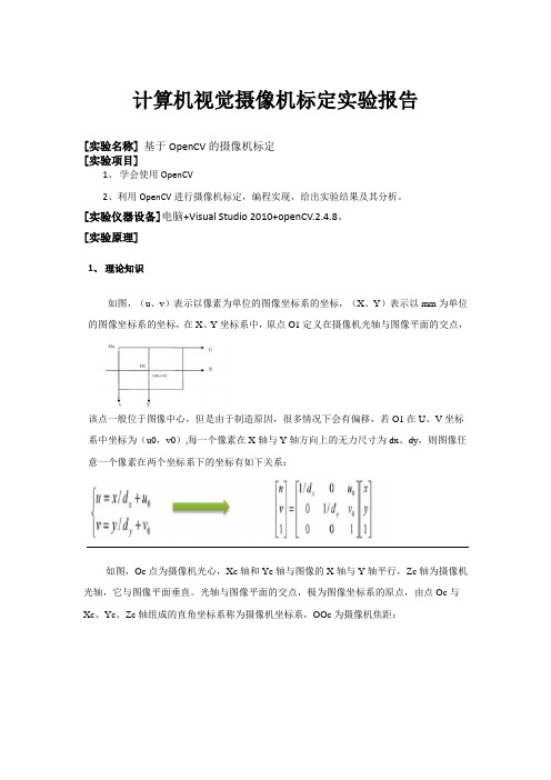 摄像机标定原理及源码