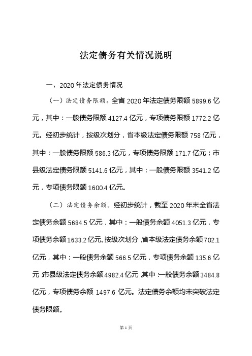 法定债务有关情况说明【模板】
