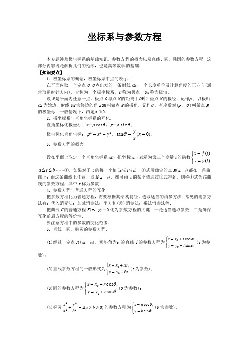 2020高考数学(理)专项复习《坐标系与参数方程》含答案解析