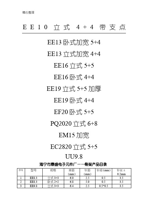 通用的变压器骨架规格