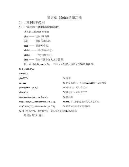 第5章 Matlab绘图功能
