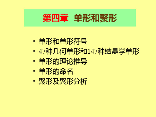 第五章 单形和聚形