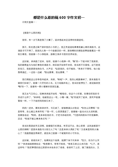 都是什么惹的祸600字作文初一