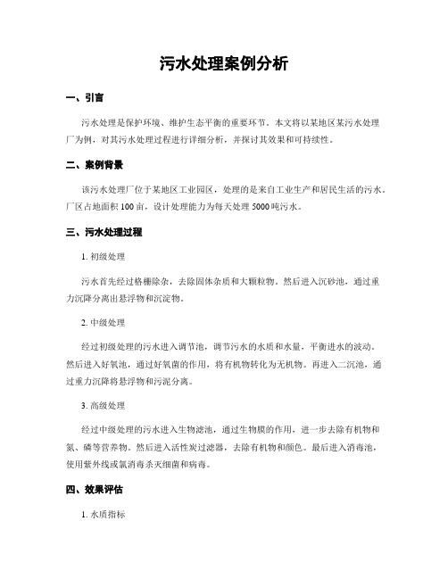 污水处理案例分析
