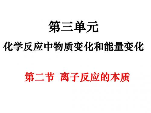 高三化学离子反应的本质(新201907)