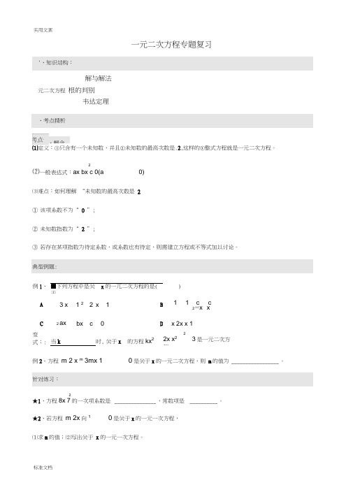 一元二次方程专题复习讲义(知识点_考点_题型总结材料)haouseok