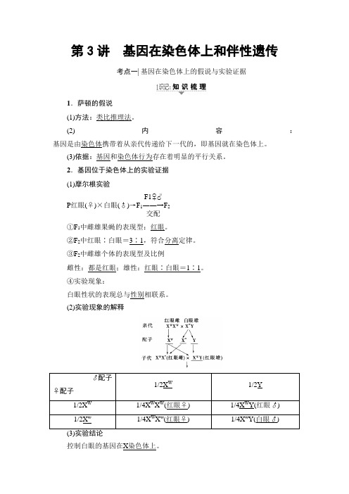 2020届一轮复习人教版 基因在染色体上和伴性遗传 教案.doc