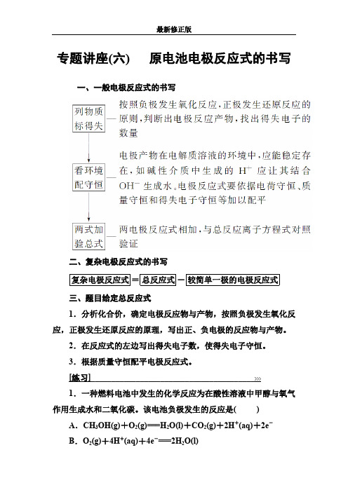 人教版高中化学选修4练习：专题讲座(六) Word版含答案_最新修正版