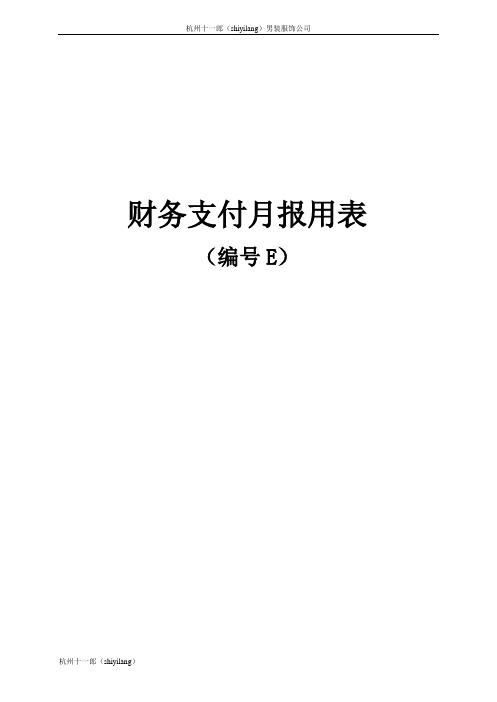 杭州十一郎男装服饰公司基本表格及用表说明(E表)