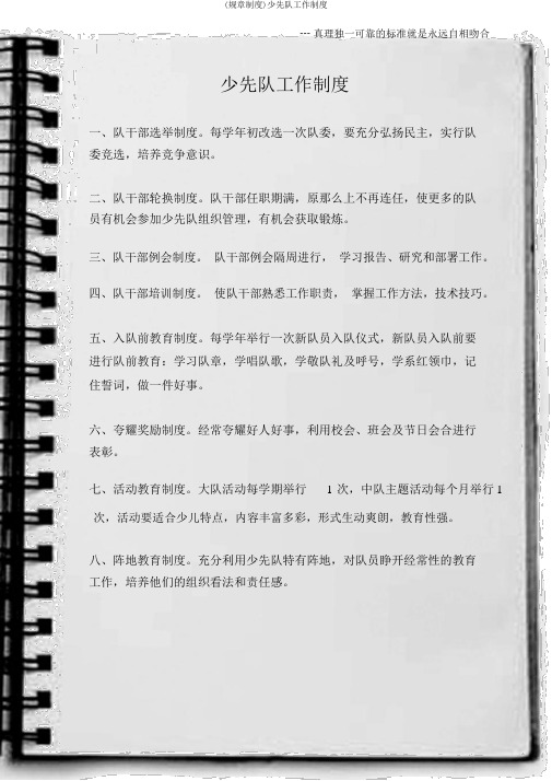 (规章制度)少先队工作制度
