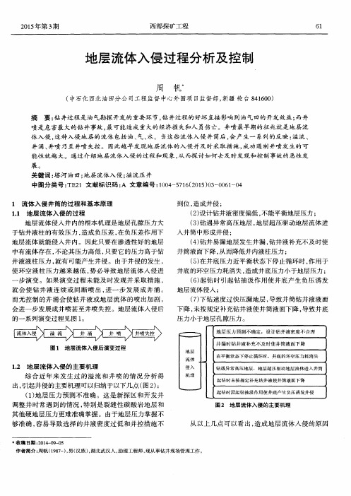 地层流体入侵过程分析及控制