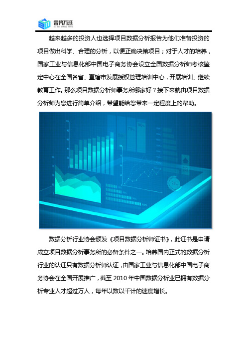 项目数据分析师事务所收费标准