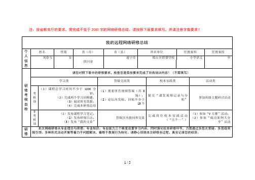 四川国培研修总结模版
