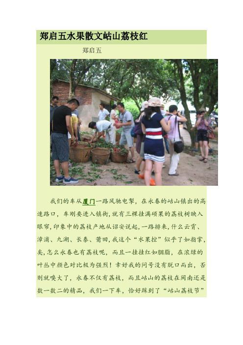 郑启五水果散文：岵山荔枝红