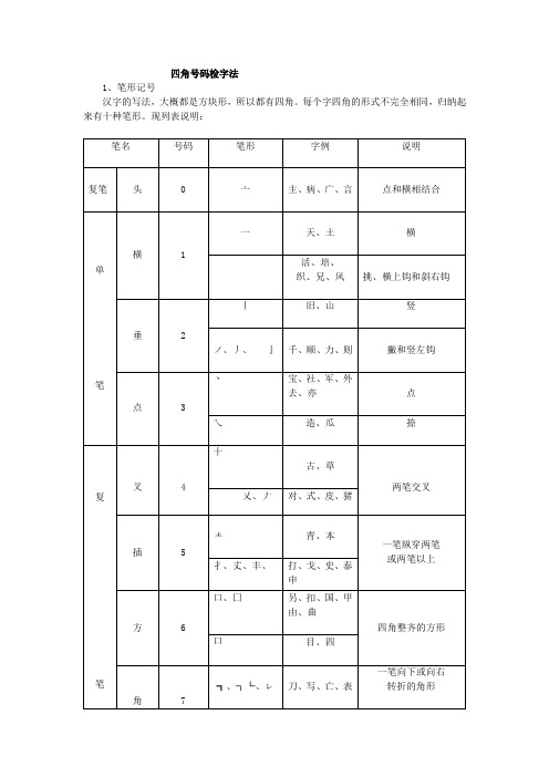 四角号码检字法