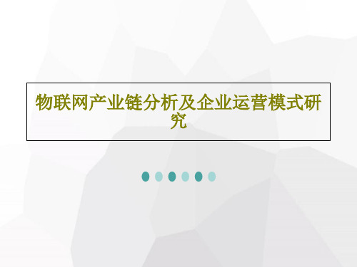 物联网产业链分析及企业运营模式研究95页PPT