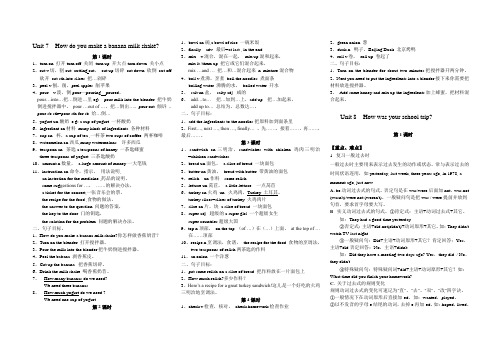 新目标八年级英语上册unit7-uni12知识点总结