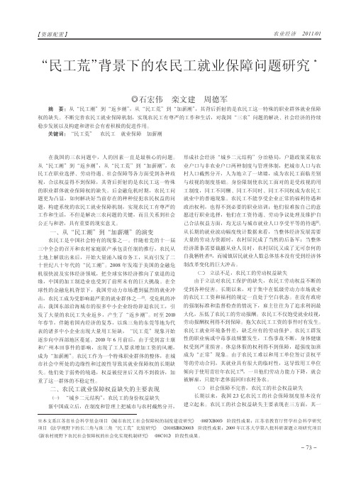_民工荒_背景下的农民工就业保障问题研究