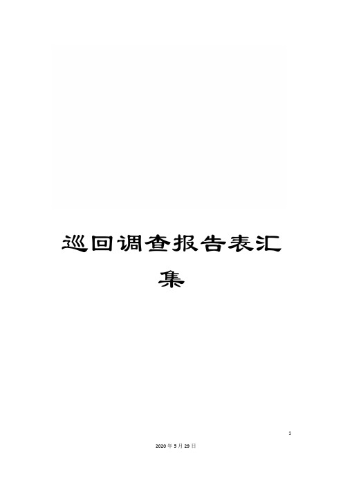巡回调查报告表汇集
