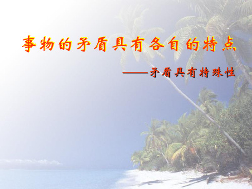 矛盾的特殊性 课件