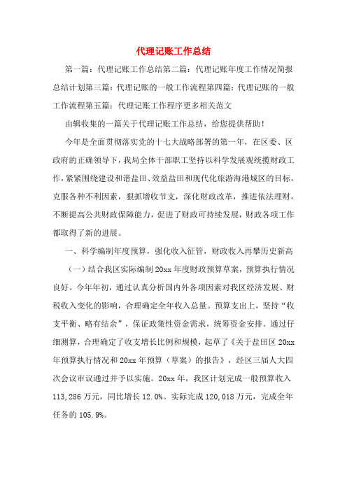 代理记账工作总结