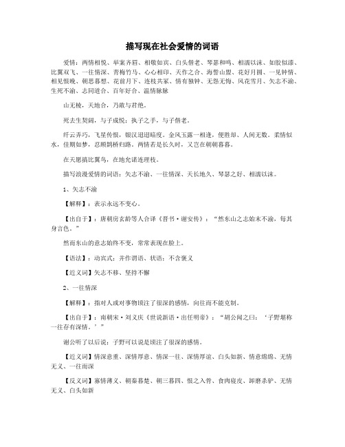 描写现在社会爱情的词语