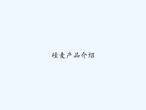 硅麦产品介绍 PPT