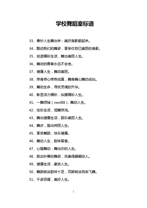 学校舞蹈室标语