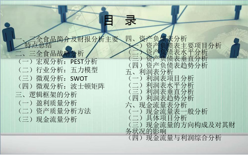 三全速冻食品公司财务报表分析报告讲解课件PPT 