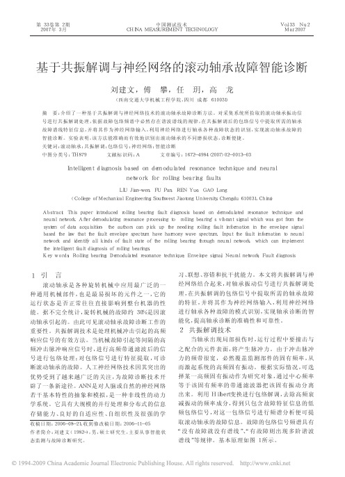 基于共振解调与神经网络的滚动轴承故障智能诊断