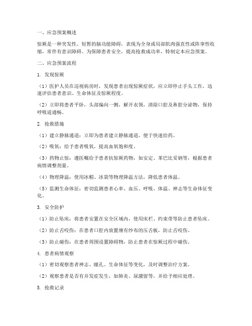 惊厥的应急预案流程