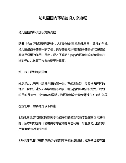 幼儿园园内环境创设方案流程