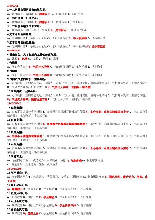 2014年中医执业医师考试精编试题及答案(好)