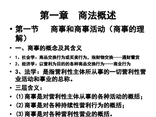 第一章 商法概述汇总
