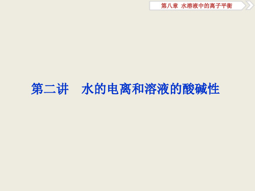 2021届一轮复习人教版 水的电离和溶液的酸碱性 课件(99张)