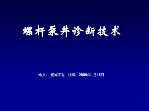 螺杆泵井测试诊断技术-