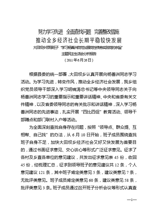 2011班子分析报告