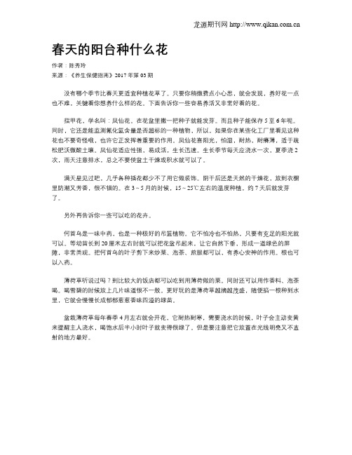 春天的阳台种什么花
