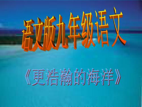 语文语文版九年级下《更浩瀚的海洋》课件