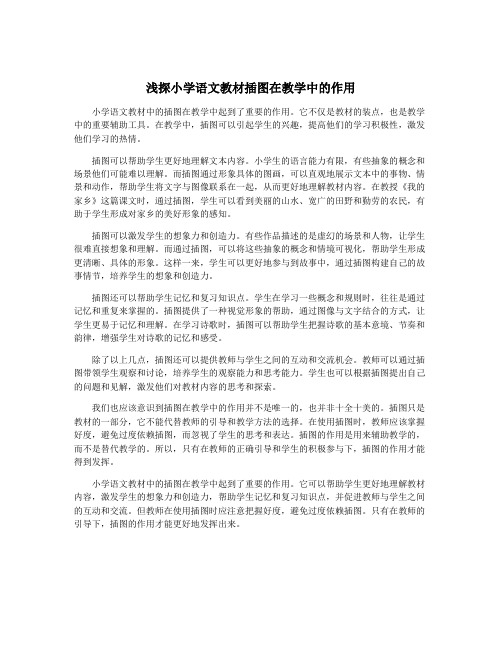 浅探小学语文教材插图在教学中的作用