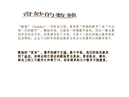 奇妙的数独