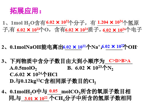 物质的量--第二课时