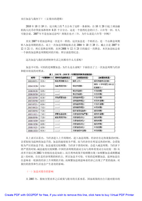 央行加息