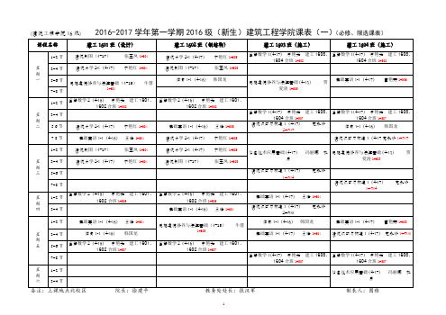 内蒙古建筑职业技术学院2011-2012学年第二学期总课表