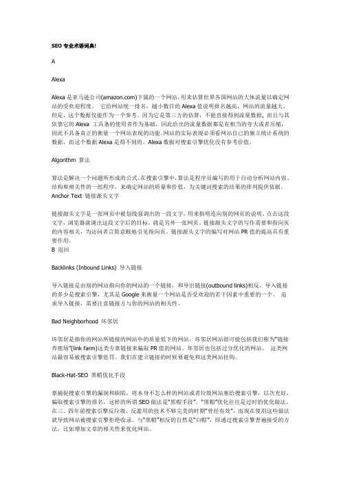 SEO专业术语词典!