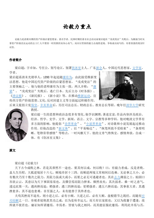 论毅力重点